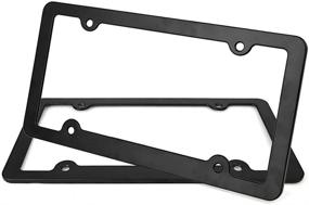 img 3 attached to Enhance Your Car's Look with X AUTOHAUX Aluminum Alloy License Plate Frame - Black (2 Pcs)