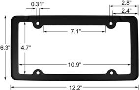 img 1 attached to Enhance Your Car's Look with X AUTOHAUX Aluminum Alloy License Plate Frame - Black (2 Pcs)