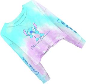 img 2 attached to 👕 Ladies Lilo and Stitch Tie Dye Sweatshirt - Classic Long Sleeve Skimmer for Women