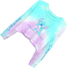 img 1 attached to 👕 Ladies Lilo and Stitch Tie Dye Sweatshirt - Classic Long Sleeve Skimmer for Women