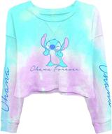 👕 ladies lilo and stitch tie dye sweatshirt - classic long sleeve skimmer for women logo