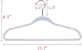 img 3 attached to 👗 50 Gray Thin Compact Hangers - Premium Quality Non Velvet & Non Flocked Plastic with Swivel Hook