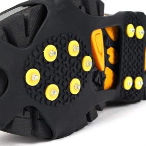 img 1 attached to ❄️ EONPOW Ice Grips: 10 Steel Studs Crampons for Anti Slip Traction on Ice and Snow - Slip-on Stretch Footwear with Rubber Spikes for Boot/Shoe