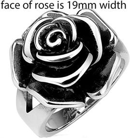 img 2 attached to 🌹 Full Bloom Single Rose Cast Band Ring - Stainless Steel Band R650 by Blue Palm Jewelry