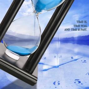 img 1 attached to BOJIN 20 Minute Hourglass with Blue Sand | Wooden Black Stand | Office and Kitchen Decor | Home Sand Timer - NEW20MIN Blue Sand