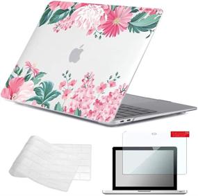 img 4 attached to 💖 Se7enline MacBook Air 13 Inch Case 2020/2019/2018 A1932/A2337/A2179 - Crystal Hard Shell Cover with Keyboard Cover, Screen Protector - Pink