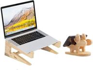 🦌 natural wood laptop stand with small elk phone holder - boosting vertical height logo