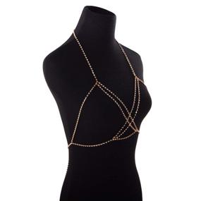 img 2 attached to Jovono Crystal Harness Jewelry Rhinestone Women's Jewelry and Body Jewelry