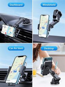 img 3 attached to VICSEED Military Grade Car Phone Holder Mount for iPhone 13 & All Phones – Handsfree 4-in-1 Mount for Car Dashboard, Windshield & Air Vent - Heavy-duty & Thick Case Friendly