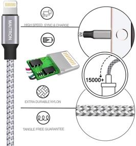 img 3 attached to 🔌 Сертифицированное зарядное устройство Apple MFi для iPhone - 3 штуки (6 футов) кабель Maitron Lightning к USB для iPhone 12/11 Pro/11/XS MAX/XR/8/7/6s/6/plus, iPad Pro/Air/Mini, iPod Touch - Оригинальный сертифицированный