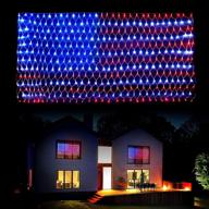 danli waterproof american flag string lights - 420 led plug-in net light for garden patio decoration on independence day, memorial day, and july 4th national day logo