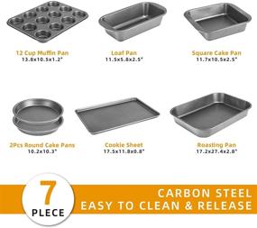 img 2 attached to 🍪 Creatif 7-Piece Nonstick Bakeware Set: High-quality Baking Pans, Sheets, and Pans for Easy Kitchen Baking Experience - Carbon Steel, Oven Safe with Wide Handles