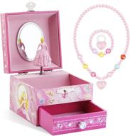 👑 cute princess themed kids musical jewelry box with drawer and jewelry set - beautiful dreamer tune pink logo