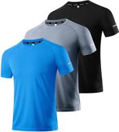 stay dry and stylish: red moisture-wicking athletic t shirts - size l (3p01) logo