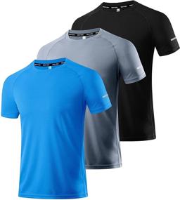 img 4 attached to Stay Dry and Stylish: Red Moisture-Wicking Athletic T Shirts - Size L (3P01)