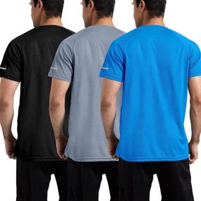 img 2 attached to Stay Dry and Stylish: Red Moisture-Wicking Athletic T Shirts - Size L (3P01)