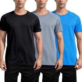 img 3 attached to Stay Dry and Stylish: Red Moisture-Wicking Athletic T Shirts - Size L (3P01)