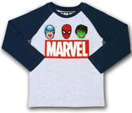 👕 marvel boy's heroes long sleeve raglan pullover tee shirt logo