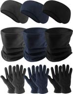 12-piece winter ear warmers, headband, and neck gaiter set with polar fleece neck warmer, headbands, and warm gloves for men and women - perfect for winter outdoor sports and daily wear - available in 3 colors logo