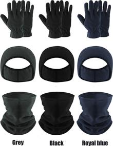 img 2 attached to 12-Piece Winter Ear Warmers, Headband, and Neck Gaiter Set with Polar Fleece Neck Warmer, Headbands, and Warm Gloves for Men and Women - Perfect for Winter Outdoor Sports and Daily Wear - Available in 3 Colors