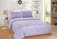 🧜 new aqua lavender pink mermaids fishes queen size comforter set for girls logo
