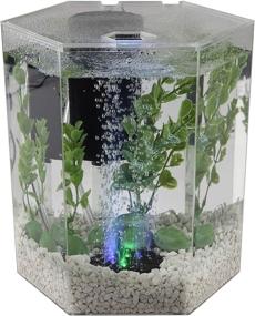 img 1 attached to 🐠 The Ultimate 1-Gallon Hexagon Tetra Bubbling LED Aquarium Kit with Color-Changing Light Disc