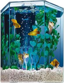 img 4 attached to 🐠 The Ultimate 1-Gallon Hexagon Tetra Bubbling LED Aquarium Kit with Color-Changing Light Disc