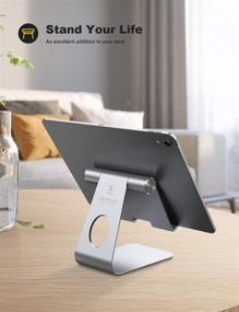 img 3 attached to 📱 Adjustable Tablet and Phone Stand: Lamicall Desktop Holder for Phone Xs Max XR, iPad Pro, Kindle, and More - Silver
