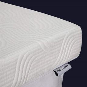 img 4 attached to 🌙 Fairyland Queen Size 3-Inch Memory Foam Mattress Topper with Cooling Bamboo Fiber Cover - Relieving Mattress Pad