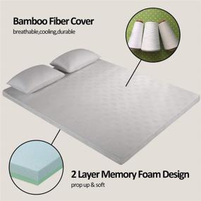 img 3 attached to 🌙 Fairyland Queen Size 3-Inch Memory Foam Mattress Topper with Cooling Bamboo Fiber Cover - Relieving Mattress Pad