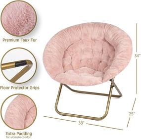 img 2 attached to 🪑 Milliard Cozy Faux Fur Saucer Chair for Bedroom - X-Large Size, Pink Color