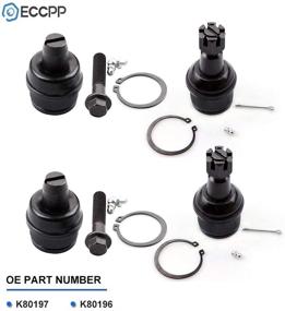 img 3 attached to 🔧 ECCPP Upper and Lower Ball Joints Kit - Ford E-150 E-250 E-350 Econoline/Super Duty Club Wagon (1992-2013) - 4PCs K80196 K80197