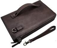 👜 genuine leather wristlet wallets handbag logo