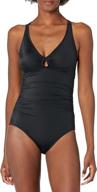 👙 flattering coastal blue women's control one piece swimsuit: sleek and streamlined beachwear logo