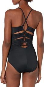 img 3 attached to 👙 Flattering Coastal Blue Women's Control One Piece Swimsuit: Sleek and Streamlined Beachwear