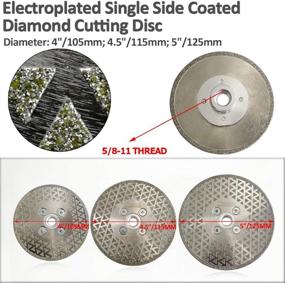 img 3 attached to 💎 Premium SHDIATOOL 4-1/2 Inch Single Side Coated Diamond Grinding Disc: Ideal for Granite & Marble Cutting - 5/8-Inch-11 Arbor