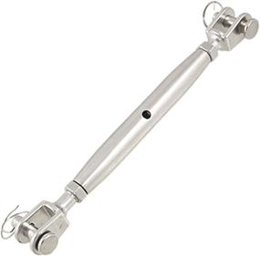 img 1 attached to 🔩 High-Quality 0.39-inch Thread 304 Stainless Steel Closed Body Jaw Jaw Turnbuckle Rigging Bottle Screw for Optimal Performance