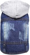 🐶 dablue pet coat dog jeans jacket - stylish denim coat for small to medium sized puppies - cool hoodie vest outfit логотип