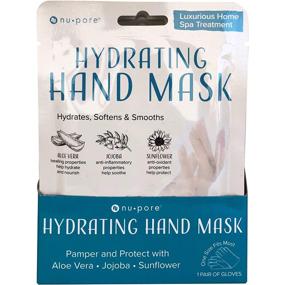 img 1 attached to 🧤 24 Pack of Nu-Pore Moisturizing Gloves – Paraben & Latex Free Hand Masks with Jojoba Oil and Aloe Vera for Effective Dry Skin Repair and Soothing