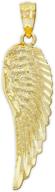 🏻 charm america: 10 karat solid gold diamond-cut angel wing charm - exquisite & precious! logo