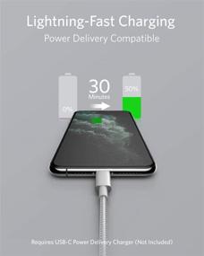 img 3 attached to 🔌 Anker New Nylon USB-C to Lightning Charging Cord: MFi Certified for iPhone 13, 12 Pro Max, AirPods Pro - Silver