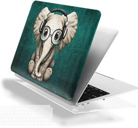 img 4 attached to 🐘 Чехол для MacBook Air 13 дюймов 2020 2019 2018 года выпуска модели A2337 M1 A2179 A1932 - Зеленый Милый Слон, Жесткий чехол с защитой клавиатуры - Необходимые аксессуары для MacBook Air