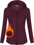 🏃 miusey women's zip-up fleece running jacket with long sleeves - ideal workout hoodie logo