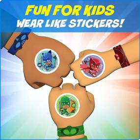 img 3 attached to 🦸 PJ Masks Shapes Kids Bandages: 3 Packs of 20 CT, Wear Like Stickers, Antibacterial Adhesive Bandages for Minor Cuts, Scrapes, Burns - Perfect Stocking Stuffer or White Elephant Gift