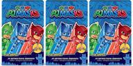 🦸 pj masks shapes kids bandages: 3 packs of 20 ct, wear like stickers, antibacterial adhesive bandages for minor cuts, scrapes, burns - perfect stocking stuffer or white elephant gift logo