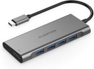 🔌 lention usb-c хаб с выходом hdmi 4k (4k@60hz), 4 портами usb 3.0, типом c для зарядки, мультипортовым usb-c адаптером для macbook pro 2020-2016, нового mac air и surface, chromebook и многого другого (cb-c35sh, серый цвет) логотип