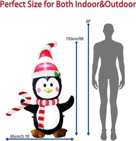 img 3 attached to 🐧 WenReach 5ft Christmas Inflatable Penguin Outdoor Decoration with LED Lights - Perfect for Christmas Party, Indoor & Outdoor, Yard, Garden, Lawn Décor (1 Penguin)