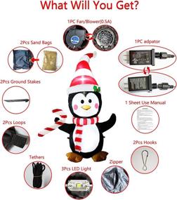 img 1 attached to 🐧 WenReach 5ft Christmas Inflatable Penguin Outdoor Decoration with LED Lights - Perfect for Christmas Party, Indoor & Outdoor, Yard, Garden, Lawn Décor (1 Penguin)