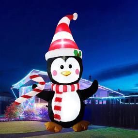 img 4 attached to 🐧 WenReach 5ft Christmas Inflatable Penguin Outdoor Decoration with LED Lights - Perfect for Christmas Party, Indoor & Outdoor, Yard, Garden, Lawn Décor (1 Penguin)