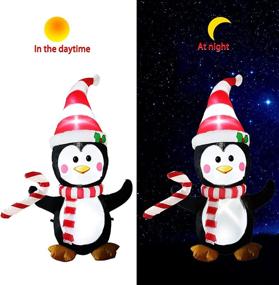 img 2 attached to 🐧 WenReach 5ft Christmas Inflatable Penguin Outdoor Decoration with LED Lights - Perfect for Christmas Party, Indoor & Outdoor, Yard, Garden, Lawn Décor (1 Penguin)